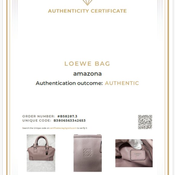 Authentic Loewe Calf Leather Amazona Bag in Mauve - Picture 3 of 16